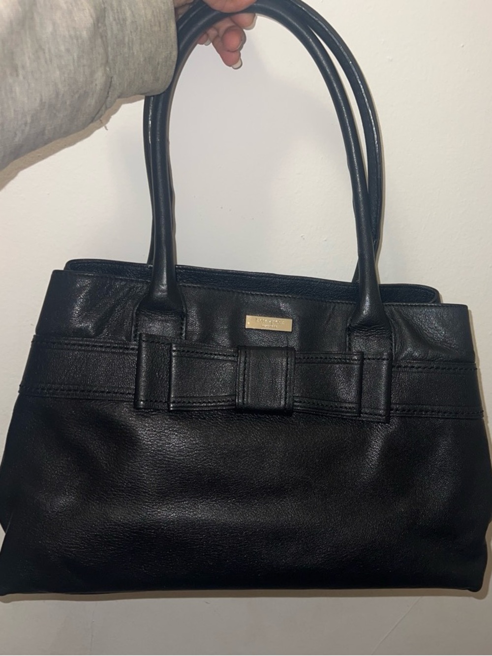 Kate Spade Black Leather Bow Tote Bag